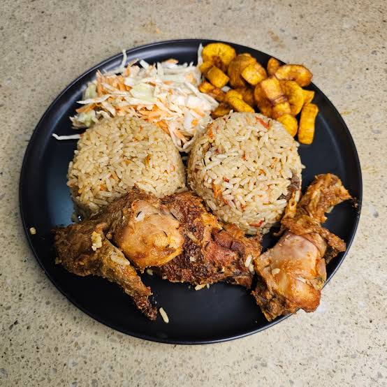 Coconut rice, plantain & any two proteins